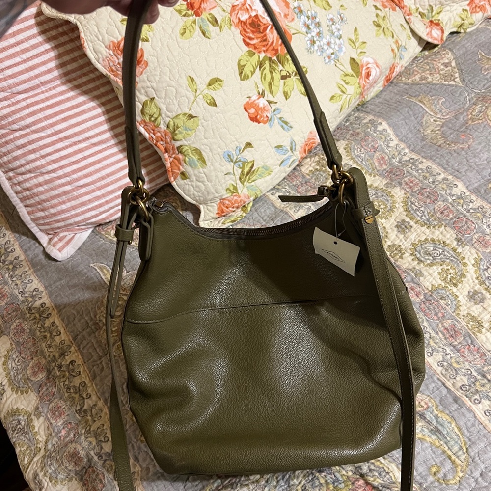 Fossil Olive Green Leather Talulla Shoulder Bag - Picture 4 of 15